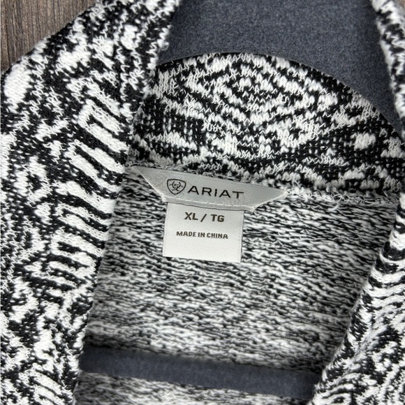 Ariat Swell Cardigan Sweater Open Front Black/White Aztec Western Wear Women XL - Picture 5 of 9